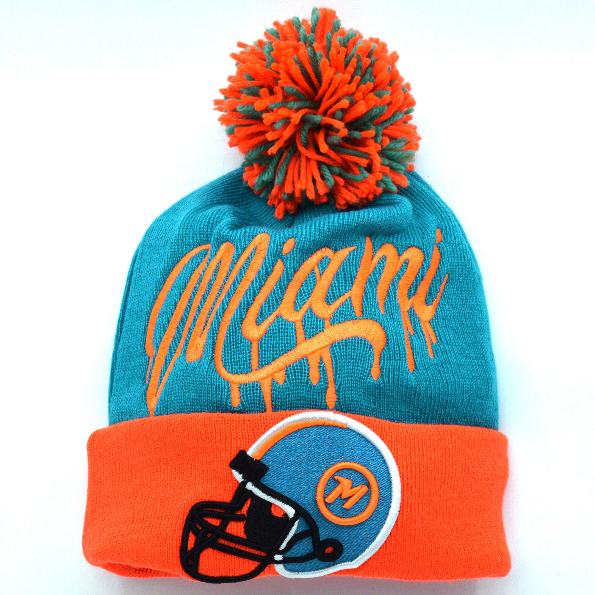 Miami Drip City Hurricane New Leader M Helmet Aqua Skull Cap