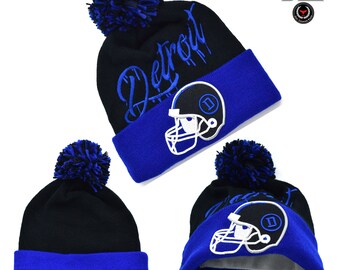 Detroit Drip Neuer Anführer D Schwarz Royal Skull Cap Mütze Wintermütze