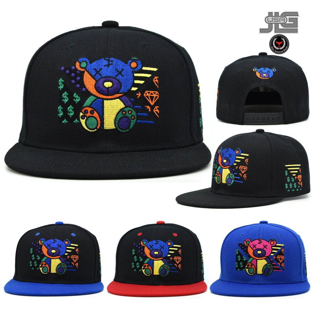 Black Snapback Cap with Colorful Chenille Character Patches Wildcats Fluffy Chenille Patch Transfer | Varsity Game Day  main image 3