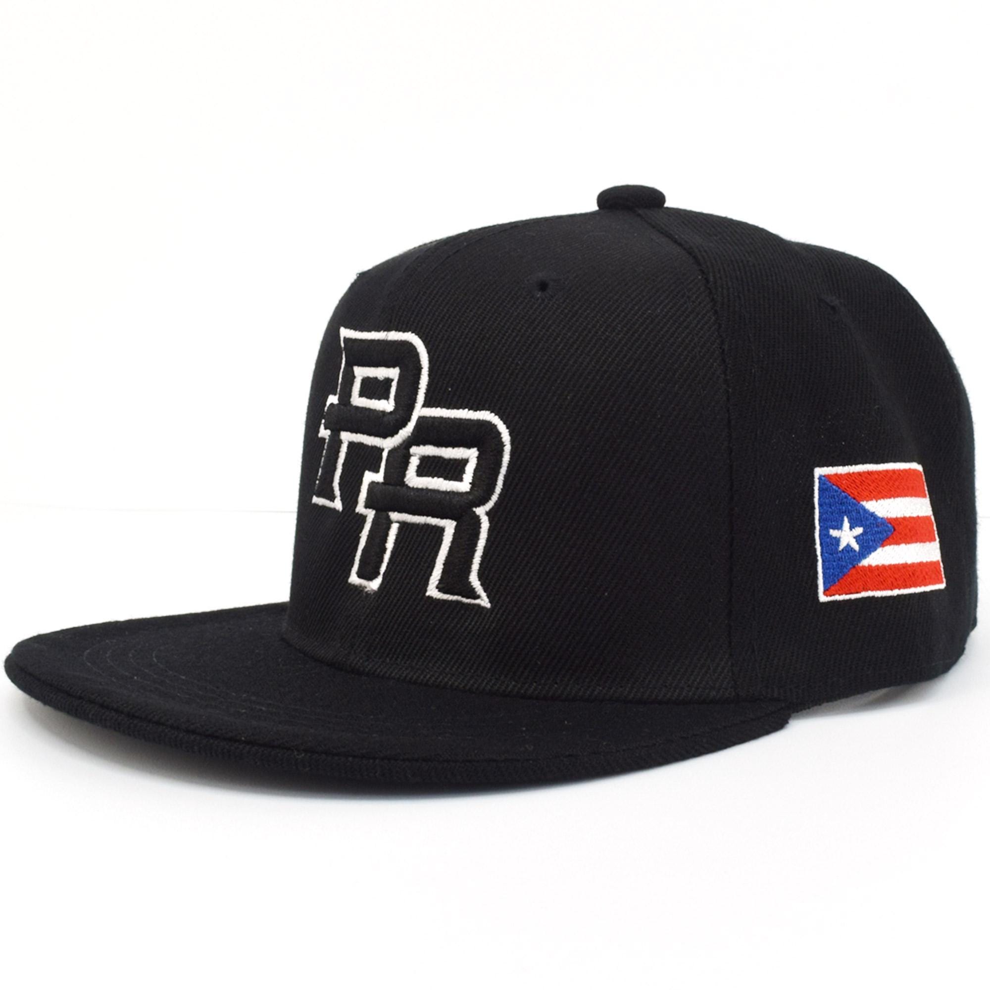 Pr Embroidered Baseball Cap Puerto Rico PR Flag Embroidered Baseball Cap Gorra Snapback Flat Bill Black Blue