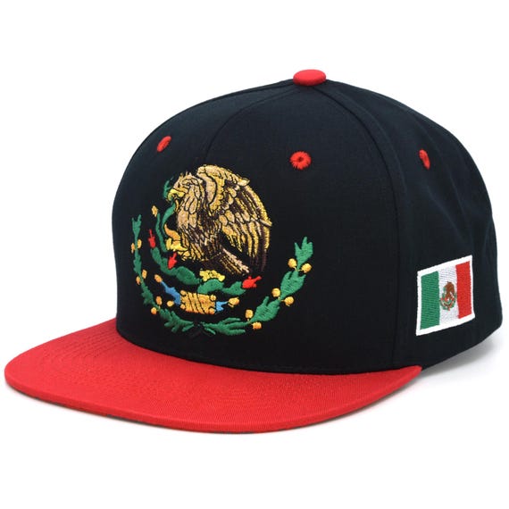 thumbnail image 2 of Mexican Eagle Baseball Cap - Adjustable Embroidery Logo Flag Trucker Hat (Black) 2 of 5