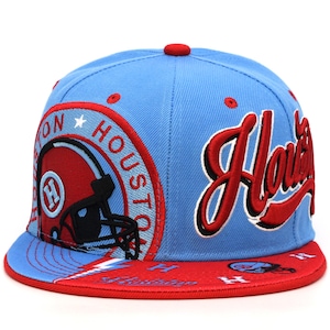 Houston Thunder Premium H Football Helmet Sky Blue Red Snapback New Hat Cap