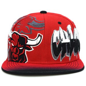 Chicago Graffiti New Greatest Bull Hea Adjustable Embroidery Snapback Hat Cap