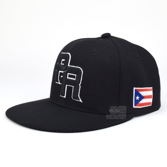 PR Fitted Two Tone Solid Caps Puerto Rico Embroidered Hat 