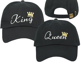 Gorra de béisbol de algodón con sombrero King Queen Dad