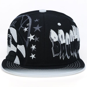 Brooklyn Graffiti New Leader B Basketball Black White Embroider Snapback Hat Cap