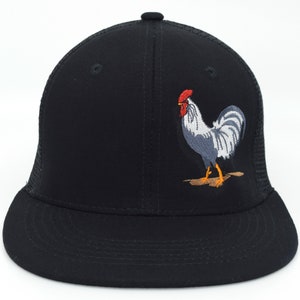 Rooster Embroidery New Mesh Back Trucker Hat Snapback Adjustable Baseball Cap