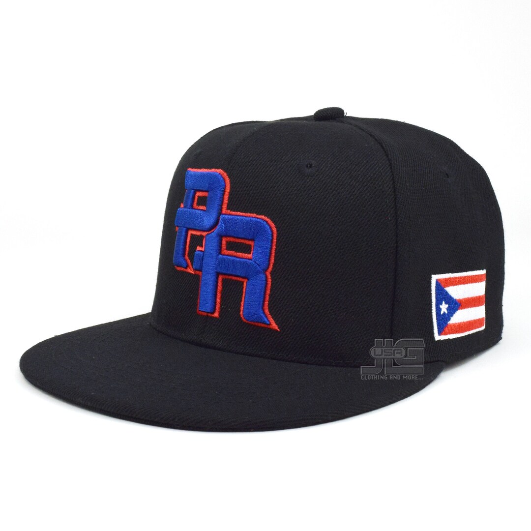 Puerto Rico PR Embroidered Cotton Cap - Stone Color Adjustable Baseball Hat, One Size Fits Most - View #9
