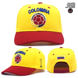 Colombia Soccer National Pride Snapback Hat Custom Crest Trophy Cap Yellow New