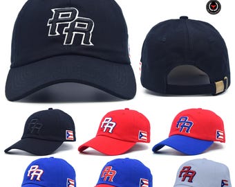 Gorra de béisbol estilo papá con bordado 3D de Puerto Rico, de algodón.