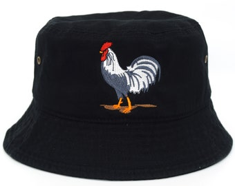 Chapéu Bucket Bordado com Galo NOVO para Pescador, Tamanhos P/M e G/GG, Unissex