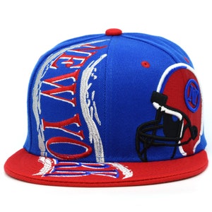 New York New Leader Hurricane NY Football Helmet Royal Red Snapback Hat Cap