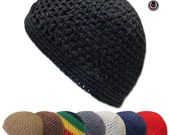 Gorro de punto KUFI Crochet Beanie Skull Cap 100% algodón para hombre y mujer NUEVO
