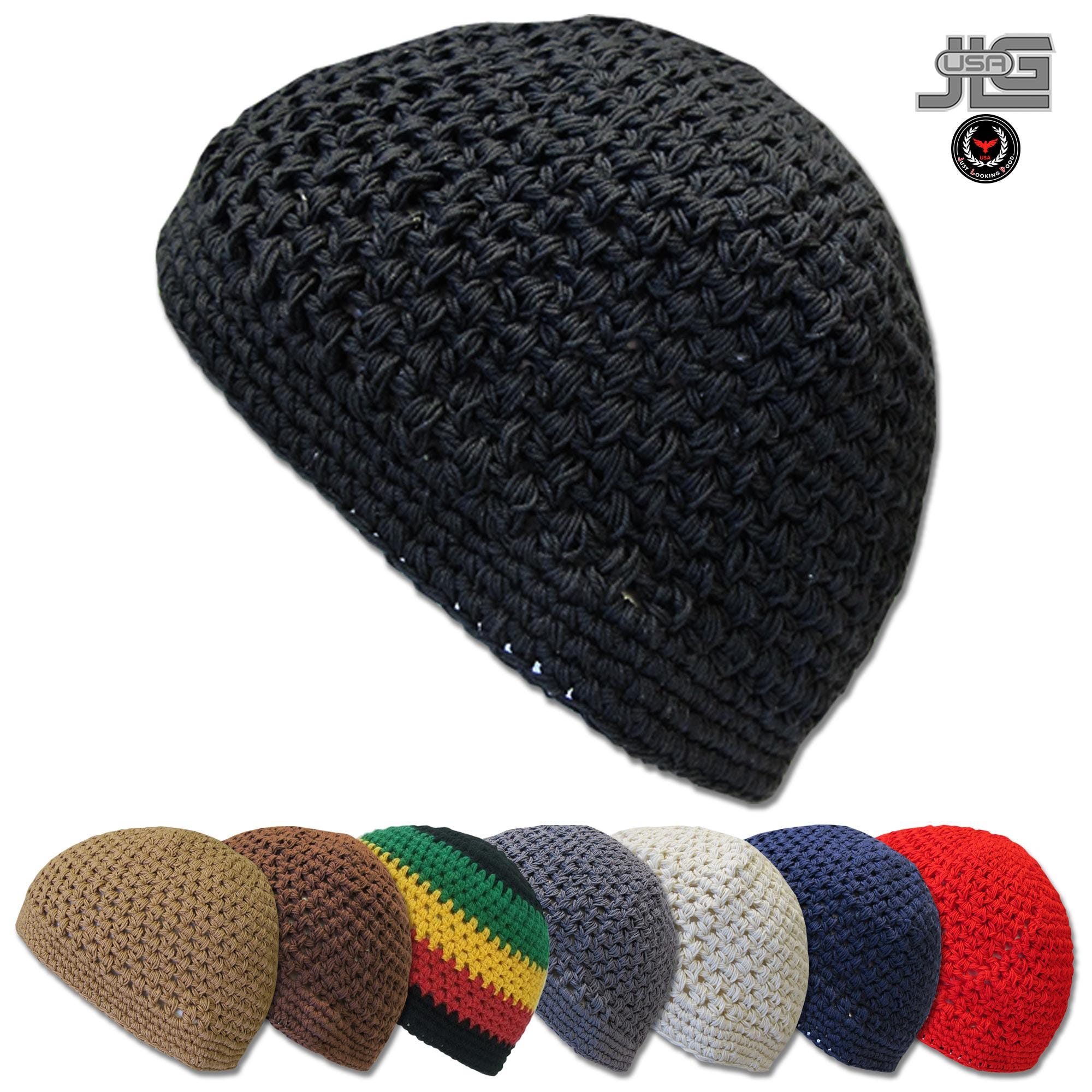 KUFI Crochet Beanie Skull Cap Knit Hat 100% Cotton Men Women NEW