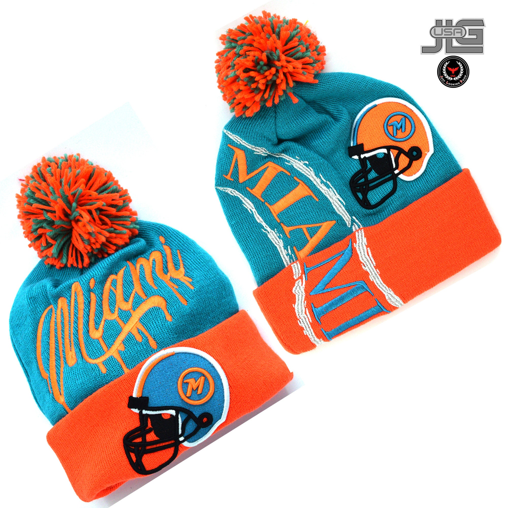 Miami Drip City Hurricane New Leader M Helmet Aqua Skull Cap