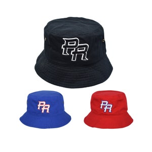 Cappello da pescatore in cotone con ricamo PR Puerto Rico disponibile nelle taglie S/M e L/XL
