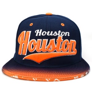 Houston Baseball Cap New Leader Flash Blue Orange Colors Snapback Hat
