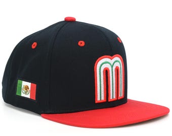 Mexico HL M Snapback Hat Flag 3D Embroidery Mexican Flag Baseball
