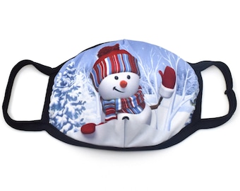 Fashion cloth Face Mask  Christmas Snowman Washable  Made in USA