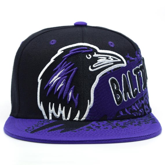 Baltimore New City Rage Bird Head Purple Camo Black Embroidery