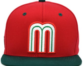 Mexico HL Snapback Hat Flag 3D M Embroidery Mexican Flag