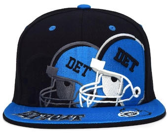 Detroit New City Triple Logo DET verstellbar Stickerei Fußball Snapback Hut Kappe