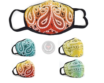 Maschera viso in tessuto di moda Bandana Lavabile Tie Dye riutilizzabile Made in USA