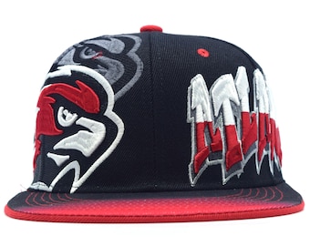 Atlanta City Snapback Hat Benutzerdefinierte Hawk Urban Graffiti Streetwear Design Cap schwarz