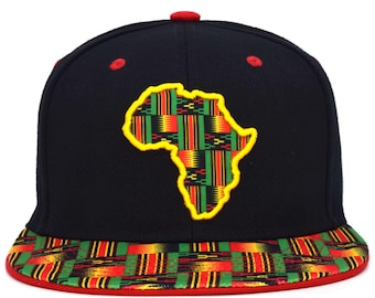 Cappellino con stampa nera e ricamo Africa Map Cap Black Pride, nuovo modello alla moda