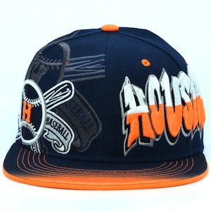 Houston New Leader Graffiti Blue Orange Baseball Colors Snapback Hat Cap