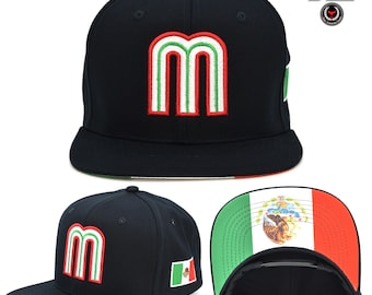Mexico Snapback Hat Flag 3D M Flat Bill Mexico flag Baseball Cap NEW