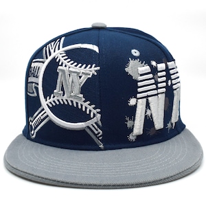 New York Baseball cap Splash Cross Bats NY Navy Black  Snapback Hat New
