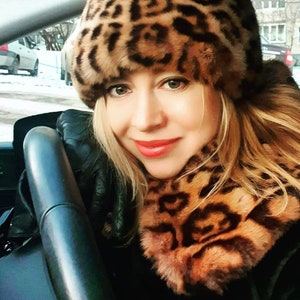 Women&#39;s Faux Fur Collars | Yellow Faux Fur Scarf | Faux Fur Collar | Faux Fur Neck Warmer | Faux Fur Collar &quot;Yellow Panther&quot;