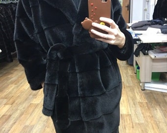 Black Faux Fur Cropped Jacket | Man's Faux Fur Coat | Woman's Faux Fur Jacket | Black Fur Cropped Jacket | Faux Fur Coat  "City Style"