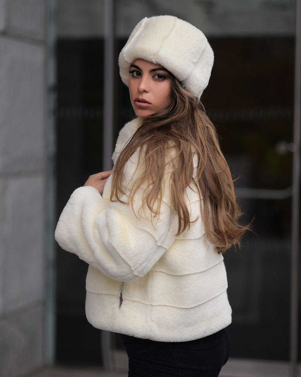 White Fur Hat Winter Hats Women's Faux Fur Hat White - Etsy