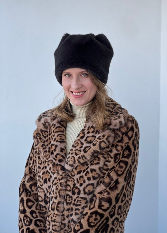 Black Faux Fur Hat | Womens Faux Fur Hat | Women display picture 3