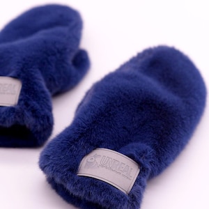 Blue Faux Fur Mittens | Women's Mittens | Womens Faux Fur Mittens | Blue Mittens | Winter Mittens | Blue Gloves | Faux Fur Mittens "Blue"