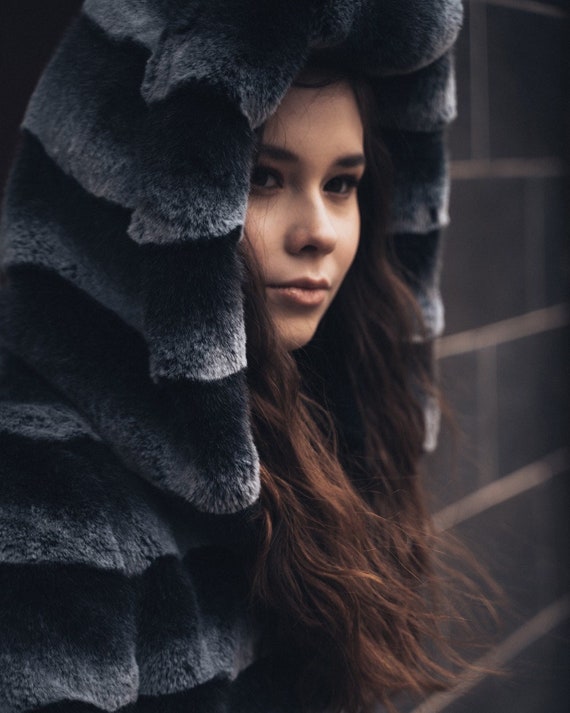 hooded fur coat womens