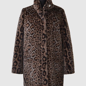 Leopard Print Faux Fur Coat | Leopard Print  Jacket | Unisex Faux Fur Coat | Leopard Faux Fur Jacket | Fur Coat "Gray Panther"