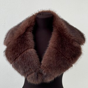 Brown Faux Fur Collar | Women&#39;s Faux Fur Collars | Brown Faux Fur Scarf | Faux Fur Collar | Faux Fur Neck Warmer | Faux Fur Collar &quot;Sable&quot;