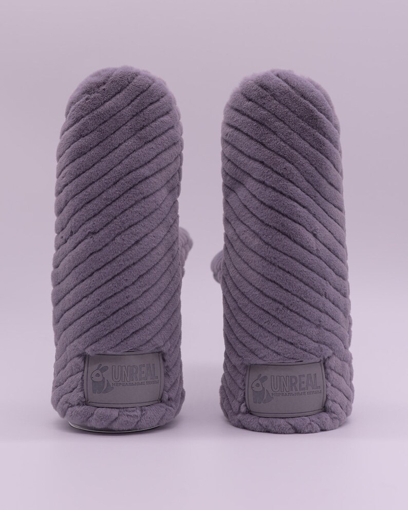 Grey Faux Fur Mittens Women's Mittens Womens Faux Fur Etsy