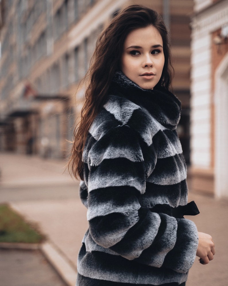 Grey Faux Fur Jacket Long Faux Fur Coat Long Faux Fur Jacket Fur Coat ...