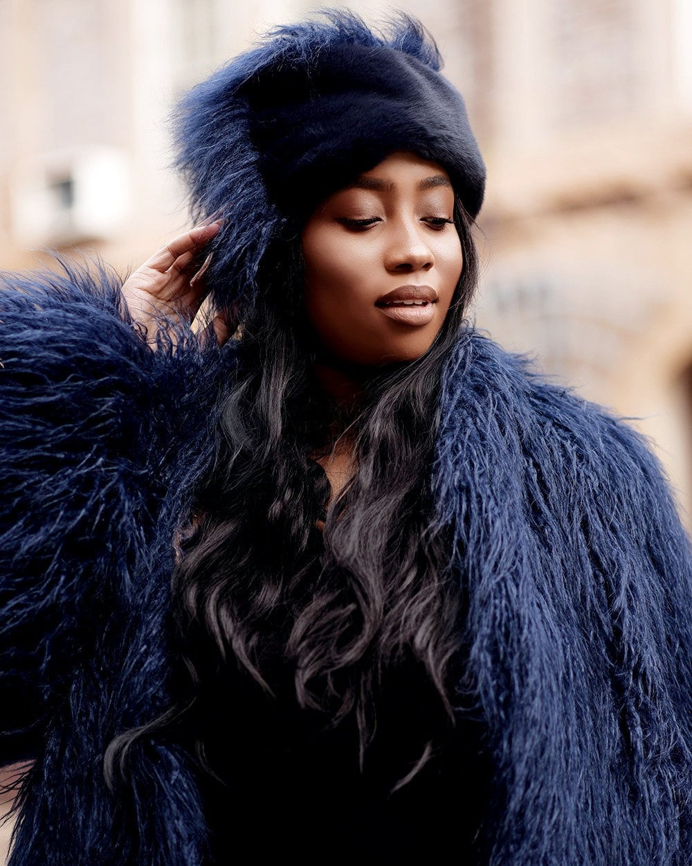 Navy fur 2024 hat