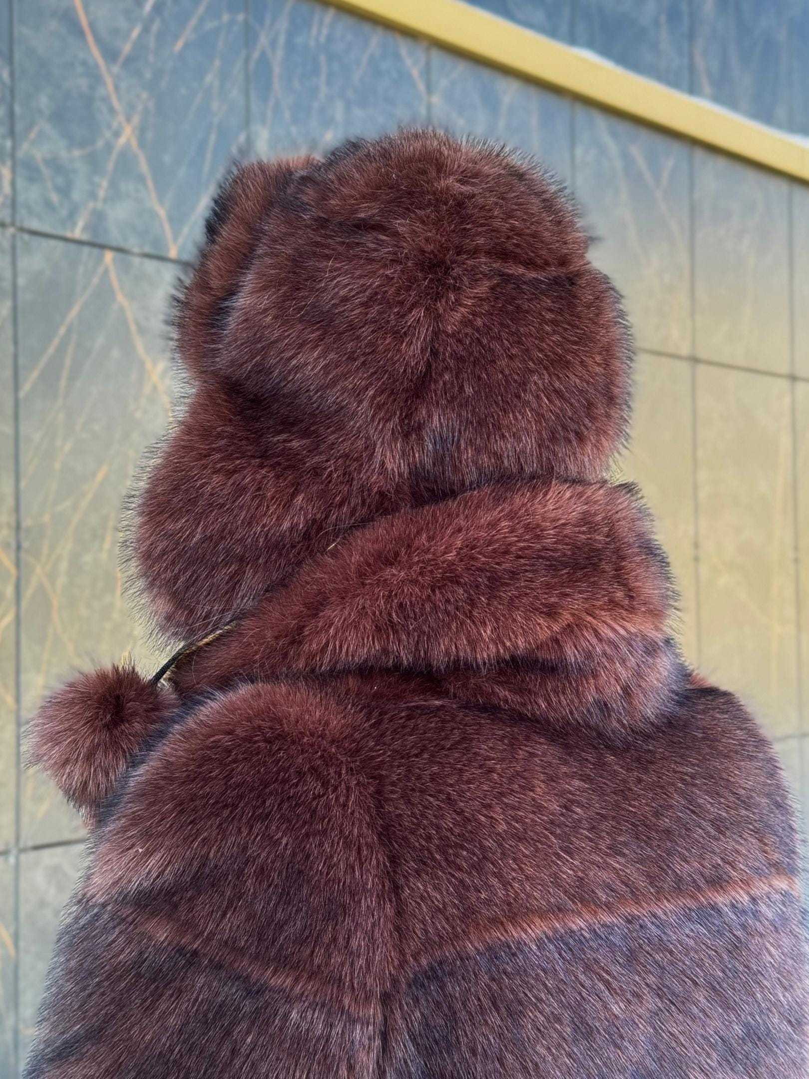 Womens Brown Fur Hat, Brown Sable / Persian Lamb Mongolian, Russian, Norse, Viking Style Fur Persian Lamb  main image 4