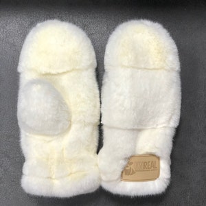 White Faux Fur Mittens | Women's Mittens | Womens Faux Fur Mittens | White Mittens | Winter Mittens | White Gloves | Fur Mittens "White"