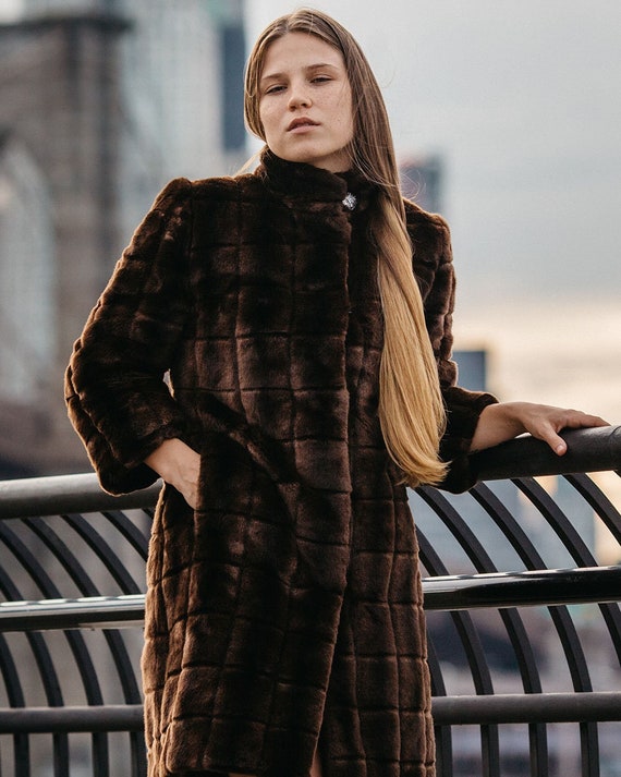 Brown Faux Fur Long Jacket Long Faux Fur Coat long Faux Fur Jacket