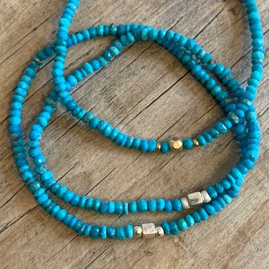 GENUINE TURQUOISE Custom-Sized Gemstone Bracelet, Stretch Bracelet, Stackable Bracelet, Great Gift