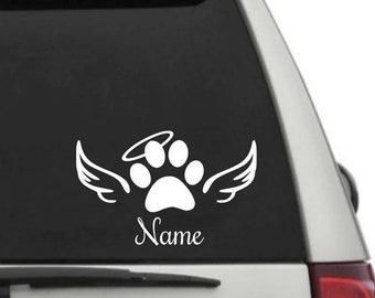 Calcomanía de vinilo personalizada dog memorial / Calcomanía de impresión de pata / Calcomanía personalizada de nombre de mascota / Pegatina conmemorativa / Calcomanía de perro mamá / Calcomanía de coche