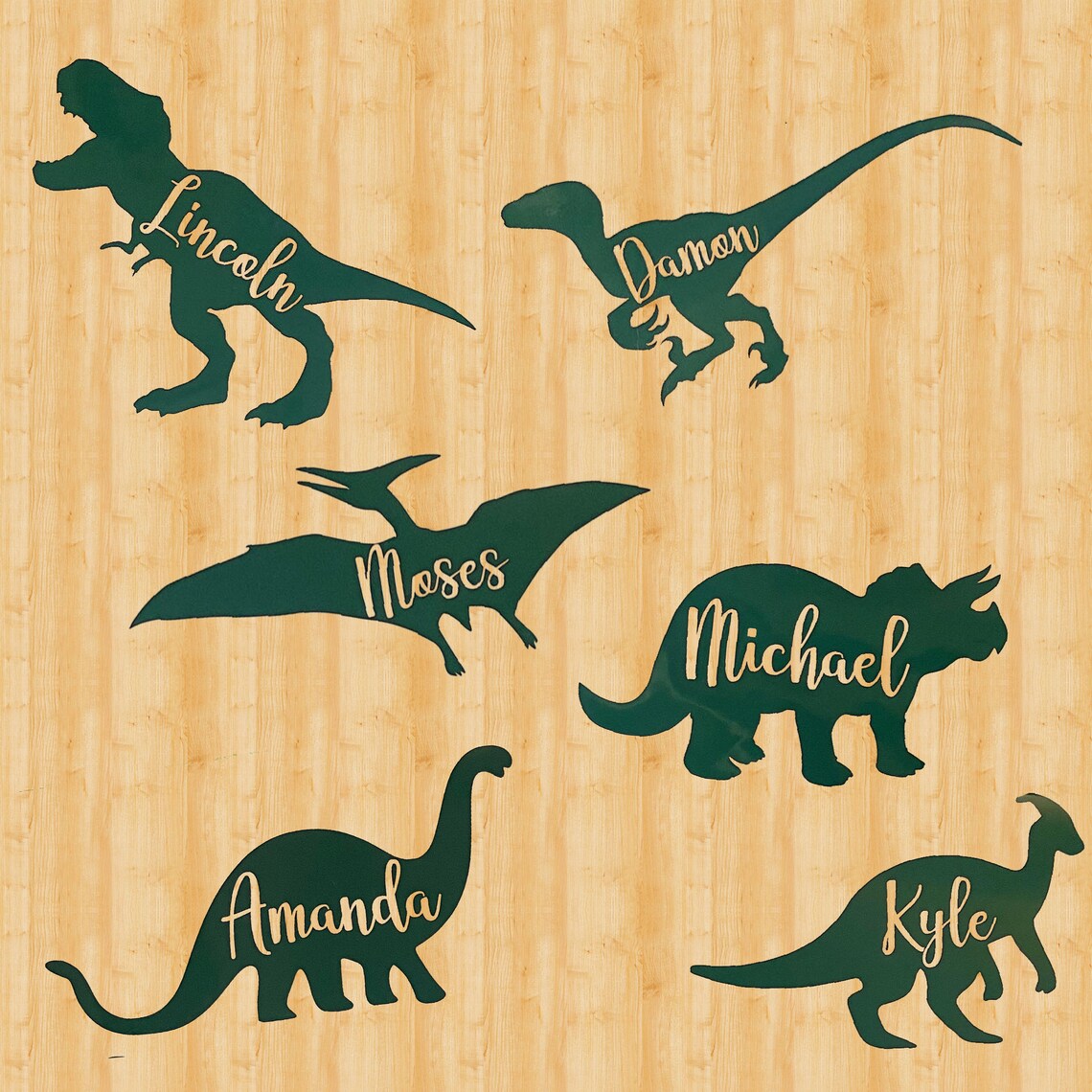 Personalized Dinosaur Vinyl Decal Dinosaur Decal Dinosaur Etsy