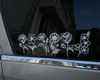 Birth Month Flower Decal, Decal for Mom, Birthday Flower Decal, Car Laptop Tumbler Decal, Stick Family, Gifts for Her